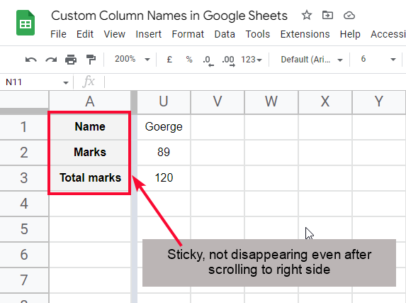 custom Column Names in Google Sheets 23