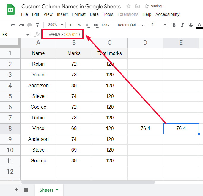 custom Column Names in Google Sheets 12