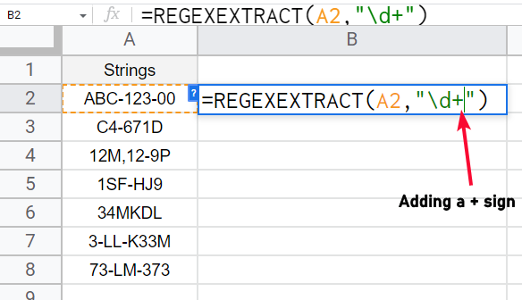 how to Extract Numbers from Strings in Google Sheets 7
