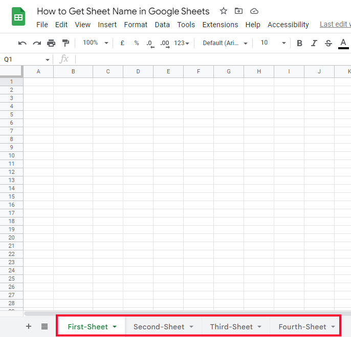 how to Get Sheet Name in Google Sheets 1