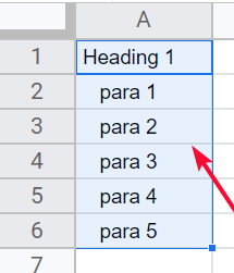 how to Indent text in Google Sheets 7