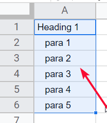 how to Indent text in Google Sheets 12