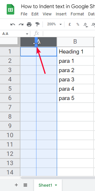 how to Indent text in Google Sheets 19