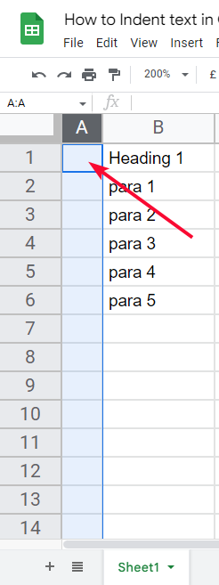 how to Indent text in Google Sheets 20