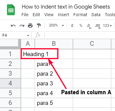 how to Indent text in Google Sheets 24