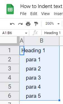 how to Indent text in Google Sheets 27