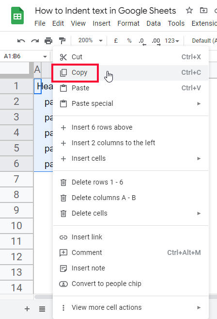 how to Indent text in Google Sheets 28