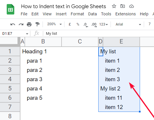 how to Indent text in Google Sheets 32