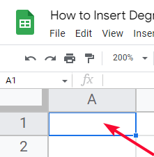 how to Insert Degree Symbol in Google Sheets 5