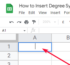 how to Insert Degree Symbol in Google Sheets 6