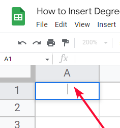 how to Insert Degree Symbol in Google Sheets 2