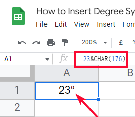 how to Insert Degree Symbol in Google Sheets 14