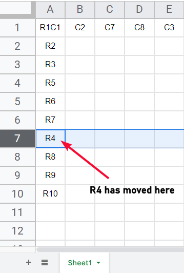 how to Move Rows and Columns in Google Sheets 12