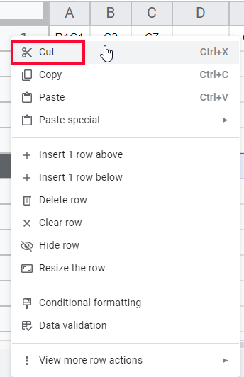 how to Move Rows and Columns in Google Sheets 19