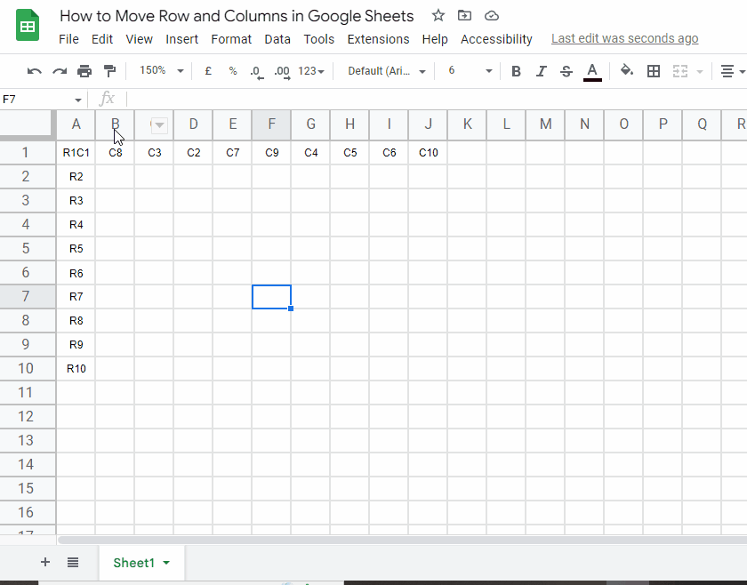 how to Move Rows and Columns in Google Sheets 32