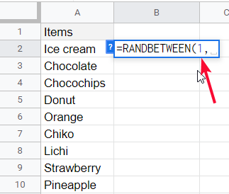 how to Randomize a Range in Google Sheets 8