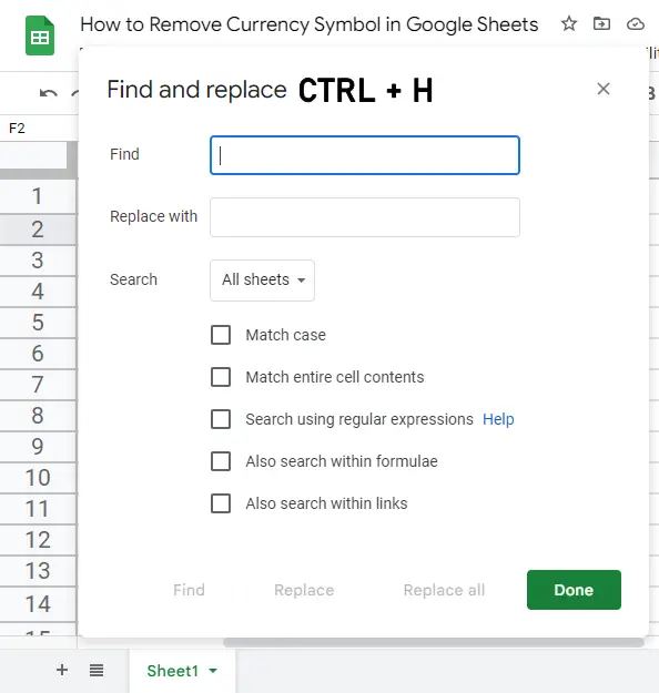 how to Remove Currency Symbol in Google Sheets 10