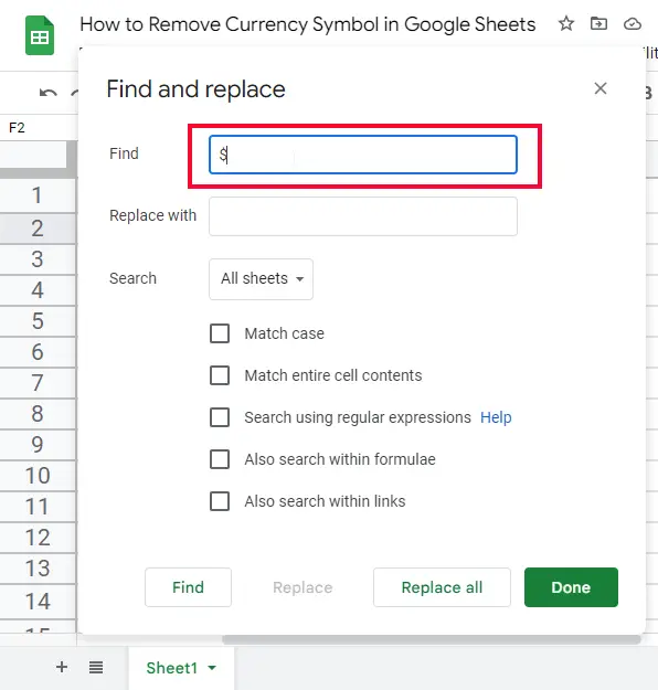 how to Remove Currency Symbol in Google Sheets 11