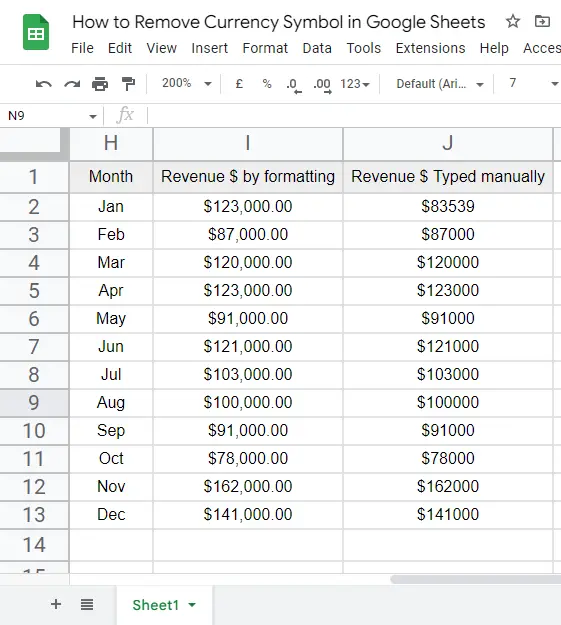 how to Remove Currency Symbol in Google Sheets 15