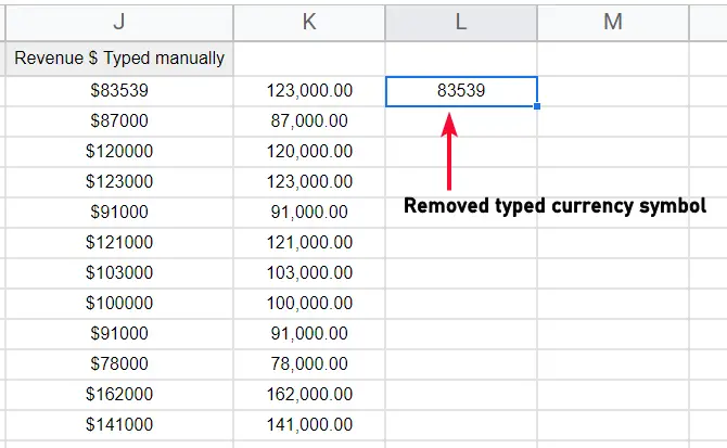 how to Remove Currency Symbol in Google Sheets 20