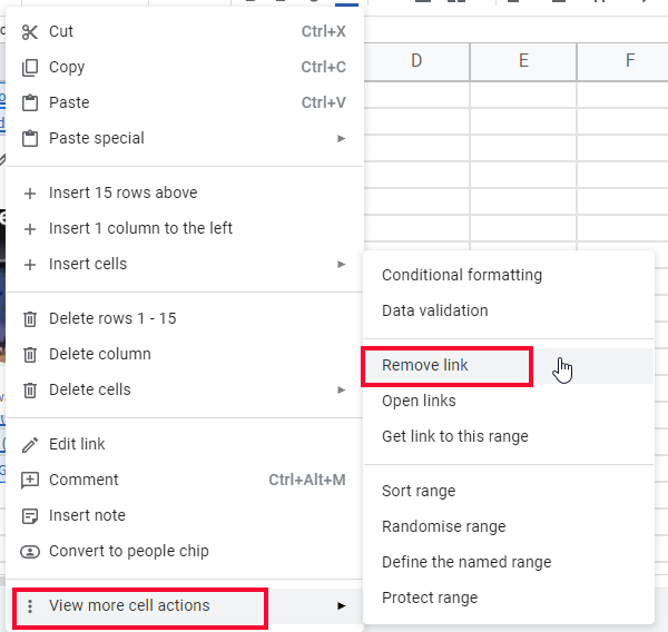 how to Remove Hyperlinks in Google Sheets 11