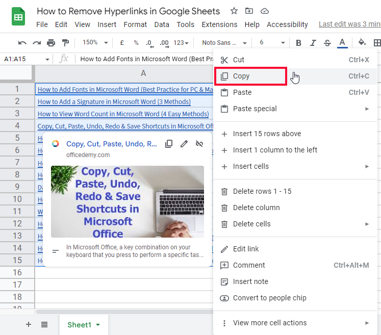 how to Remove Hyperlinks in Google Sheets 13