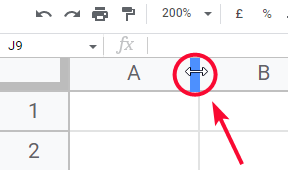 how to Resize rows and Columns in Google Sheets 1