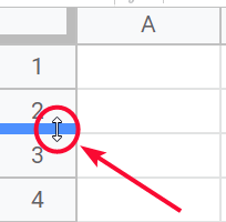how to Resize rows and Columns in Google Sheets 2