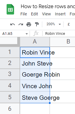 how to Resize rows and Columns in Google Sheets 14