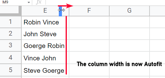 how to Resize rows and Columns in Google Sheets 18