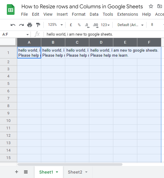 how to Resize rows and Columns in Google Sheets 32