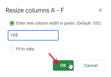 how to Resize rows and Columns in Google Sheets 35
