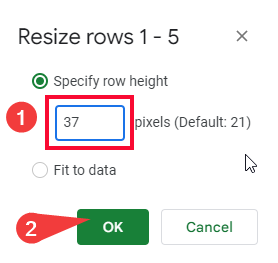 how to Resize rows and Columns in Google Sheets 38