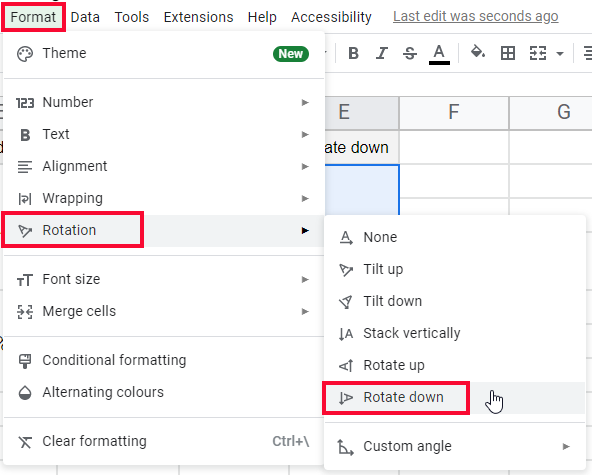 how to Rotate Text in Google Sheets 15