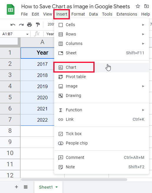 how to Save Chart as Image in Google Sheets 3