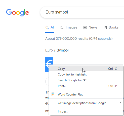 how to add Euro Symbol in Google Sheets 3