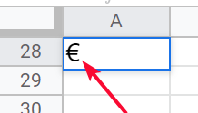 how to add Euro Symbol in Google Sheets 51