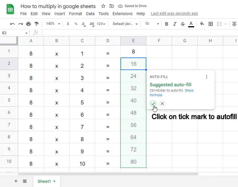 how to multiply in google sheets 18