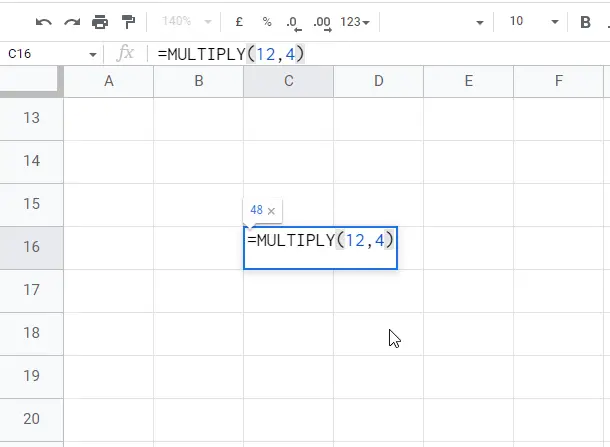 how to multiply in google sheets 2