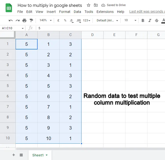 how to multiply in google sheets 20