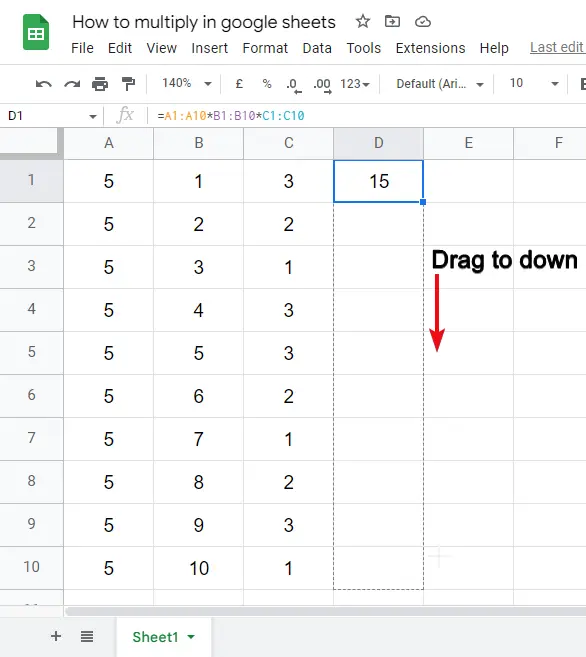 how to multiply in google sheets 22