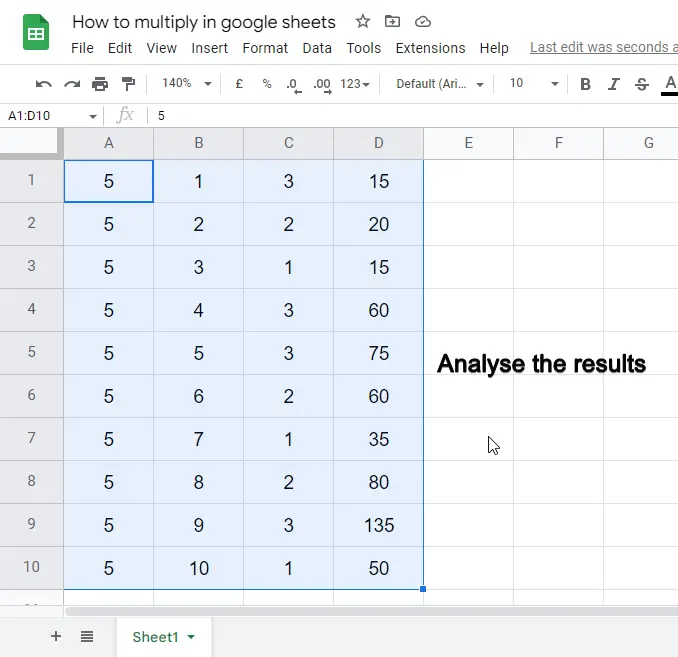 how to multiply in google sheets 23