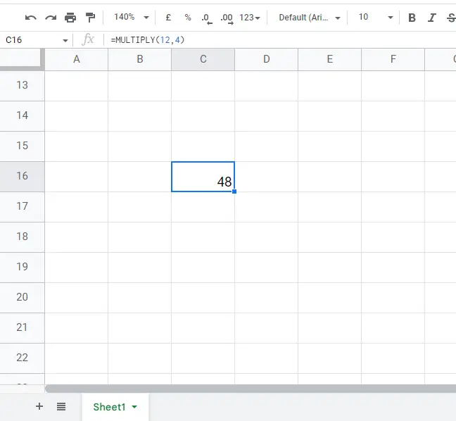 how to multiply in google sheets 3