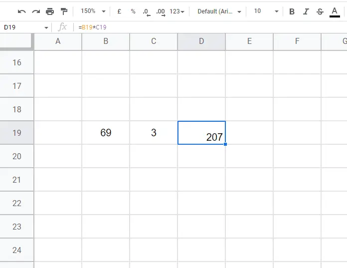 how to multiply in google sheets 8