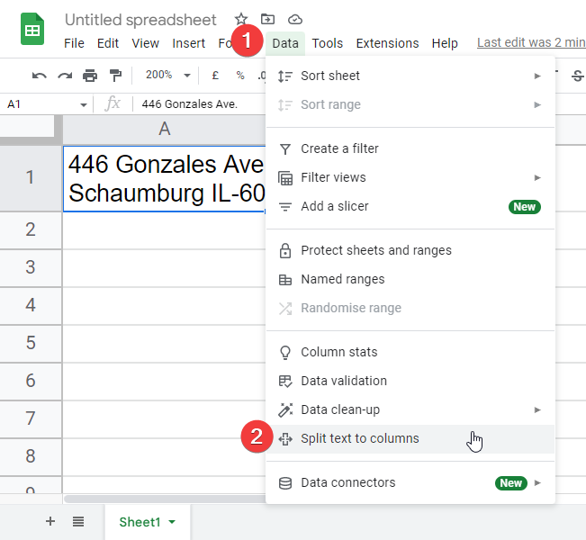 how to split cells in google sheets 3