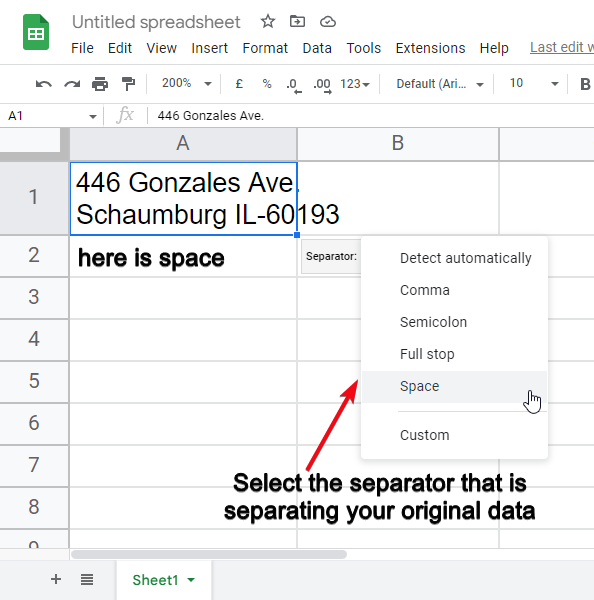 how to split cells in google sheets 5