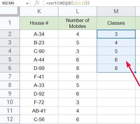 how to use FREQUENCY Function in Google Sheets 20