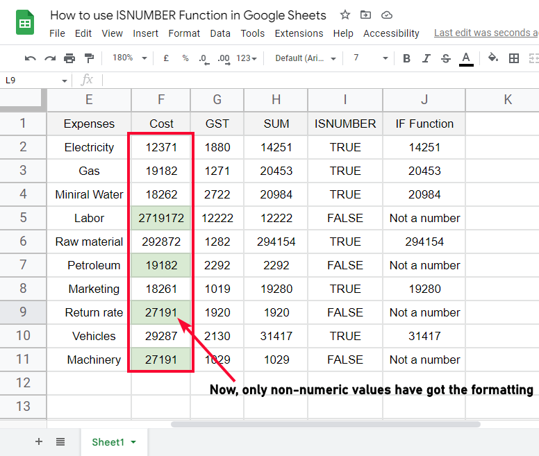 how to use ISNUMBER Function in Google Sheets 29