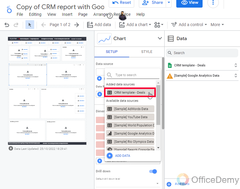 CRM Report with Google Data Studio and Sheets 24
