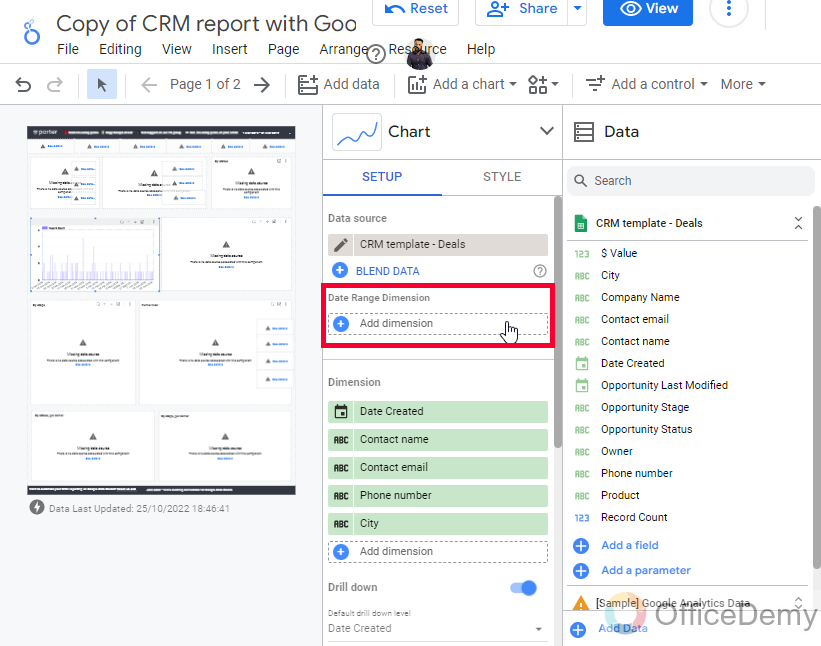 CRM Report with Google Data Studio and Sheets 26